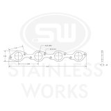 Stainless Works Big Block Chevy Round Port Header 304SS Exhaust Flanges 1-7/8in Primaries thumbnail 3