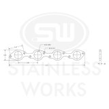 Stainless Works Big Block Chevy Round Port Header 304SS Exhaust Flanges 1-7/8in Primaries thumbnail 5