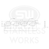 Stainless Works Big Block Chevy Round Port Header 304SS Exhaust Flanges 2-1/4in Primaries thumbnail 5