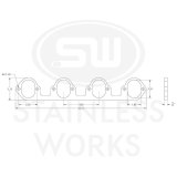 Stainless Works Big Block Ford Flat Tall Oval Port Header 304SS Exhaust Flanges 2-1/4in Primaries thumbnail 3