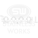 Stainless Works Big Block Ford Flat Tall Oval Port Header 304SS Exhaust Flanges 2-1/4in Primaries thumbnail 8