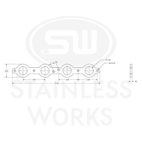Stainless Works Chevrolet LS1/LS6 Round Port Header 304SS Exhaust Flanges 1-5/8in Primaries thumbnail 2