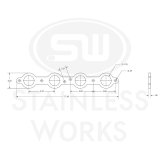 Stainless Works Chevrolet LS1/LS6 Round Port Header 304SS Exhaust Flanges 1-3/4in Primaries thumbnail 5