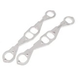 Stainless Works Small Block Chevy Squared Oval Port Header 304SS Exhaust Flanges 1-3/4in Primaries thumbnail 2