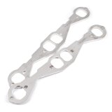 Stainless Works Small Block Chevy Squared Oval Port Header 304SS Exhaust Flanges 1-7/8in Primaries thumbnail 1
