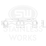 Stainless Works Small Block Chevy Squared Oval Port Header 304SS Exhaust Flanges 1-7/8in Primaries thumbnail 6