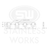 Stainless Works SBF Stock Rectangular Shaped Port 304SS Exhaust Flanges 1-5/8in Primaries (2in BP) thumbnail 5