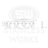 Stainless Works SBF Rectangular Shaped Port Header 304SS Exhaust Flanges 1-7/8in Primaries (2in BP) thumbnail 3