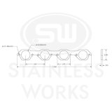 Stainless Works Small Block Ford AFR 225 Head Round Port Header 304SS Exhaust Flanges 2in Primaries thumbnail 3