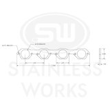 Stainless Works Small Block Ford AFR 225 Head Round Port Header 304SS Exhaust Flanges 2in Primaries thumbnail 6