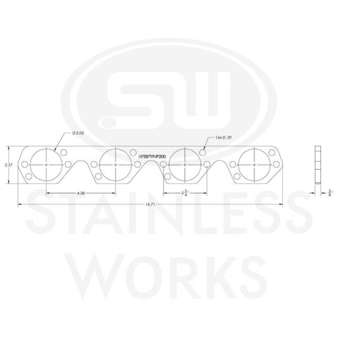 Stainless Works Small Block Ford Trick Flow High Port Header 304SS Exhaust Flanges 2in Primaries thumbnail 3