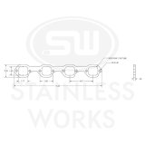 Stainless Works SBF Victor Senior Heads Square Port Header 304SS Exhaust Flanges 1-7/8in Primaries thumbnail 3