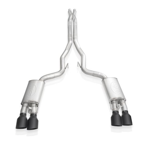 Stainless Works 2020 Ford GT500 Redline Catback X-Pipe Exhaust Factory Connect - Black Tips thumbnail 4