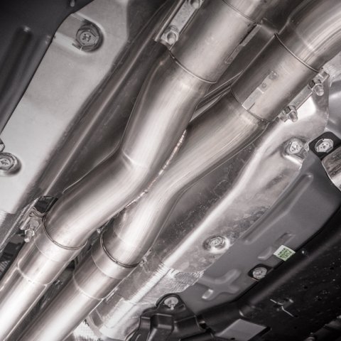 Stainless Works 2020 Ford GT500 Redline Catback X-Pipe Exhaust Factory Connect - Black Tips thumbnail 8