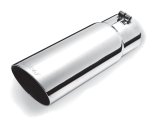Gibson Round Single Wall Angle-Cut Tip - 3.5in OD/2.5in Inlet/12in Length - Stainless thumbnail 1