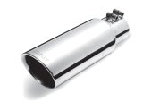 Gibson Round Dual Wall Angle-Cut Tip - 4in OD/2.5in Inlet/8in Length - Stainless thumbnail 1
