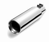 Gibson Round Dual Wall Angle-Cut Tip - 4in OD/2.5in Inlet/12in Length - Stainless thumbnail 1