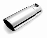 Gibson Round Single Wall Angle-Cut Tip - 3.5in OD/2.75in Inlet/10in Length - Stainless thumbnail 1