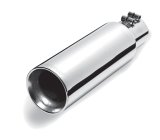 Gibson Round Dual Wall Straight-Cut Tip - 4in OD/2.5in Inlet/12in Length - Stainless thumbnail 1