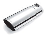 Gibson Round Single Wall Angle-Cut Tip - 5in OD/3in Inlet/12in Length - Stainless thumbnail 4