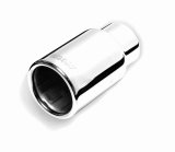Gibson Rolled Edge Straight-Cut Tip - 3.5in OD/2.5in Inlet/12in Length - Stainless thumbnail 1
