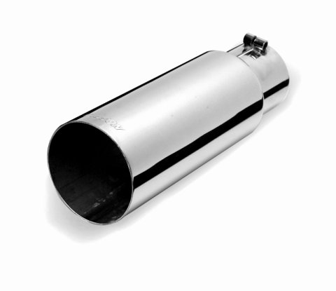 Gibson Rolled Edge Angle-Cut Tip - 4in OD/3in Inlet/12in Length - Stainless thumbnail 1