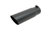Gibson Round Single Wall Angle-Cut Tip - 4in OD/2.5in Inlet/12in Length - Black Ceramic thumbnail 1