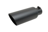 Gibson Round Dual Wall Slash-Cut Tip - 4in OD/2.75in Inlet/12in Length - Black Ceramic thumbnail 1