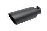 Gibson Round Dual Wall Slash-Cut Tip - 4in OD/2.75in Inlet/12in Length - Black Ceramic thumbnail 4