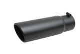 Gibson Rolled Edge Angle-Cut Tip - 4in OD/2.5in Inlet/12in Length - Black Ceramic thumbnail 1