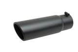 Gibson Rolled Edge Angle-Cut Tip - 4in OD/3in Inlet/12in Length - Black Ceramic thumbnail 4