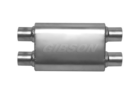 Gibson CFT Superflow Dual/Dual Oval Muffler - 4x9x18in/2.5in Inlet/2.5in Outlet - Stainless thumbnail 4
