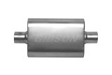 Gibson CFT Superflow Center/Center Oval Muffler - 4x9x13in/2.5in Inlet/2.5in Outlet - Stainless thumbnail 1
