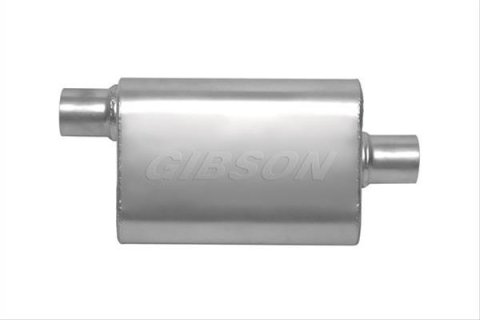 Gibson CFT Superflow Offset/Center Oval Muffler - 4x9x13in/3in Inlet/3in Outlet - Stainless thumbnail 2