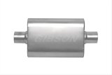 Gibson CFT Superflow Center/Center Oval Muffler - 4x9x18in/2.5in Inlet/2.5in Outlet - Stainless thumbnail 2