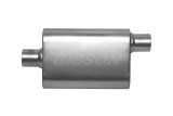 Gibson CFT Superflow Center/Offset Oval Muffler - 4x9x18in/2.25in Inlet/2.25in Outlet - Stainless thumbnail 3