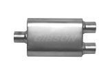 Gibson CFT Superflow Center/Dual Oval Muffler - 4x9x13in/3in Inlet/2.5in Outlet - Stainless thumbnail 1