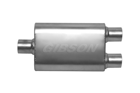 Gibson CFT Superflow Center/Dual Oval Muffler - 4x9x18in/3in Inlet/2.5in Outlet - Stainless thumbnail 2