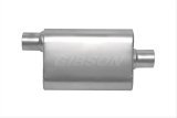 Gibson CFT Superflow Offset/Center Oval Muffler - 4x9x18in/3in Inlet/3in Outlet - Stainless thumbnail 2