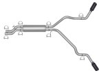Gibson 99-03 GMC Sierra 1500 SL 5.3L 2.5in Cat-Back Dual Extreme Exhaust - Black Elite thumbnail 1