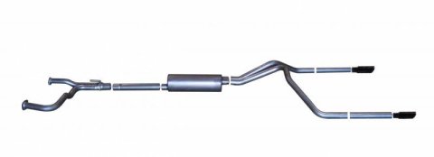 Gibson 04-10/21-24 Nissan Titan LE 5.6L 2.5in Cat-Back Dual Split Exhaust - Black Elite thumbnail 1