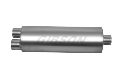 Gibson SFT Superflow Dual/Center Round Muffler - 8x24in/3in Inlet/4in Outlet - Stainless thumbnail 3
