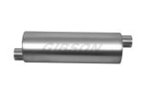 Gibson SFT Superflow Offset/Offset Round Muffler - 6x19in/2.5in Inlet/2.5in Outlet - Stainless thumbnail 1