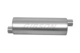 Gibson SFT Superflow Offset/Offset Round Muffler - 6x19in/2.25in Inlet/2.25in Outlet - Stainless thumbnail 1