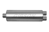 Gibson SFT Superflow Center/Dual Round Muffler - 7x24in/3in Inlet/2.5in Outlet - Stainless thumbnail 1