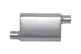 Gibson MWA Superflow Offset/Offset Oval Muffler - 4x9x14in/2.25in Inlet/2.25in Outlet - Stainless thumbnail 2