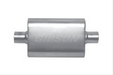 Gibson MWA Superflow Center/Center Oval Muffler - 4x9x14in/2.25in Inlet/2.25in Outlet - Stainless thumbnail 3