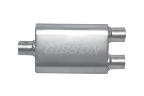 Gibson MWA Superflow Center/Dual Oval Muffler - 4x9x14in/3in Inlet/3in Outlet - Stainless thumbnail 1