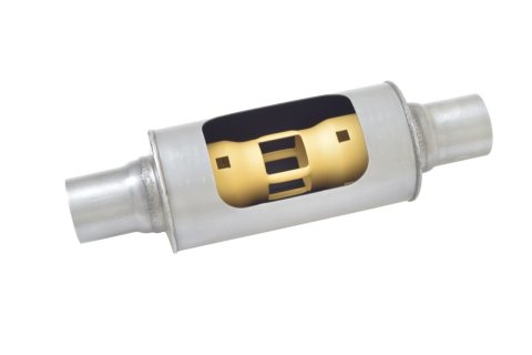 Gibson MWA Superflow Center/Center Round Muffler - 5x10in/3in Inlet/3in Outlet - Stainless thumbnail 2
