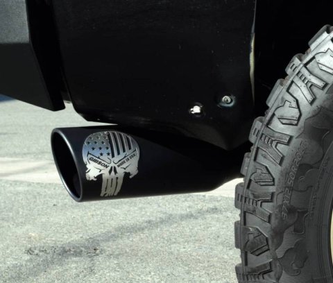 Gibson 09-10 Ford F-150 XL 4.6L 4in Patriot Skull Series Cat-Back Single Exhaust - Stainless thumbnail 2